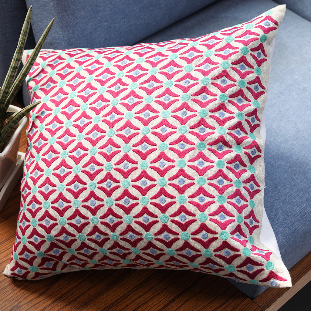 Multicolor Embroidered Cushion (Pack of 1 Piece)