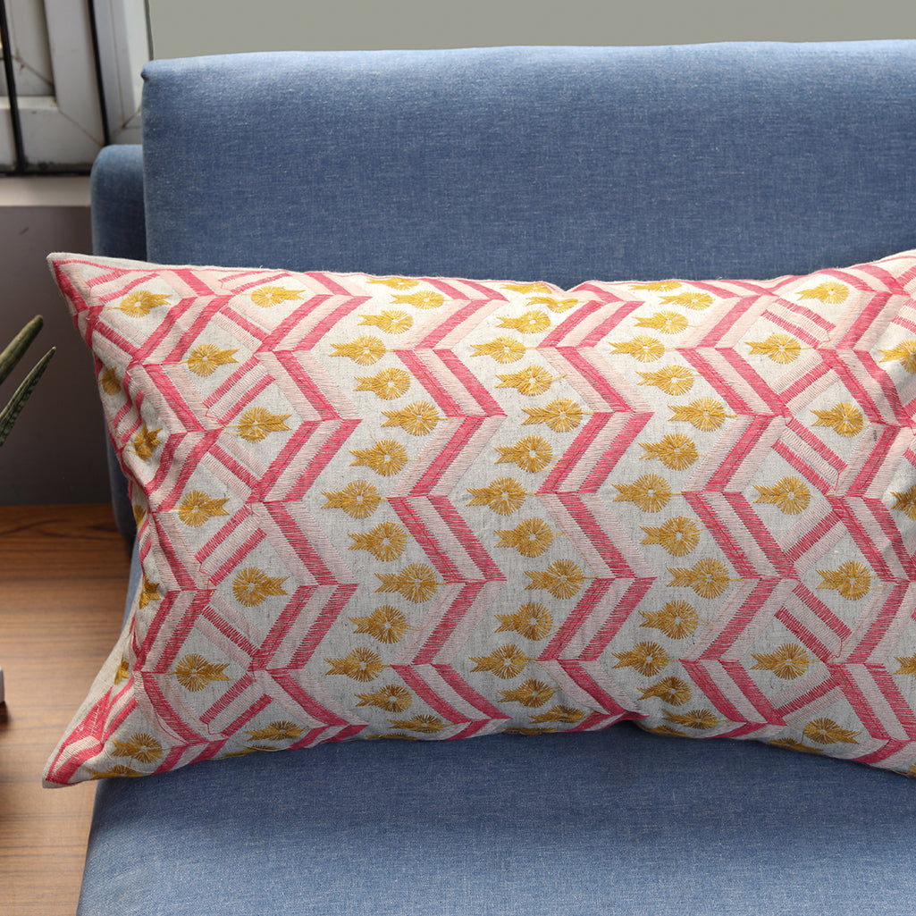 Chevron Embroidered Cushion (Pack of 1 Piece)
