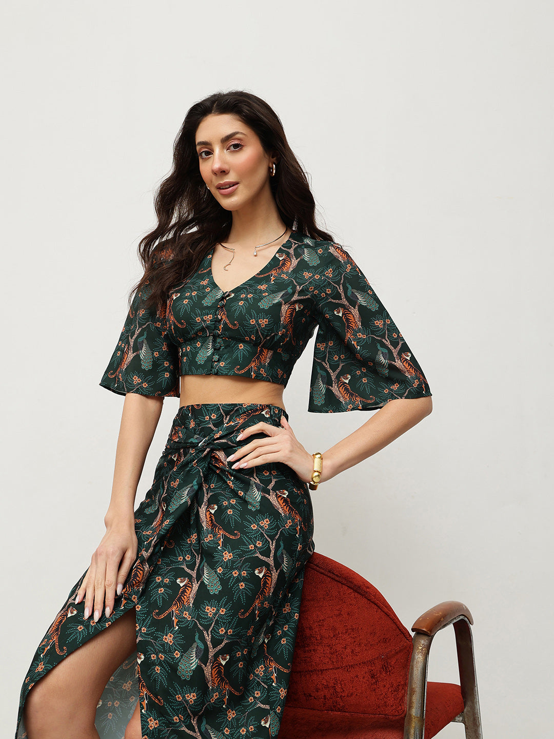 Emerald Safari Print Co-ord Set