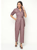 Vintage Merlot Textured Jumpsuit