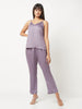 Purple Satin Lounge Wear Set