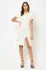 Textured Ivory slit dress