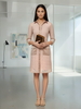 House of S Women's Blush Pink Lace Overlay Shirt Dress