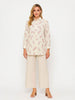 House of S white Ivory Floral Embroidered Shirt