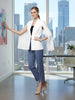 White Solid Open Sleeve Jacket