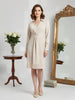 House of S Women's Beige Twist Front Shirt Dress
