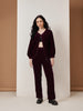 HOUSE OF S WOMEN PURPLE VELVET CO-ORD SET