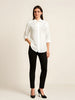 House of S Ivory Button-Down Shirt with Tonal Floral