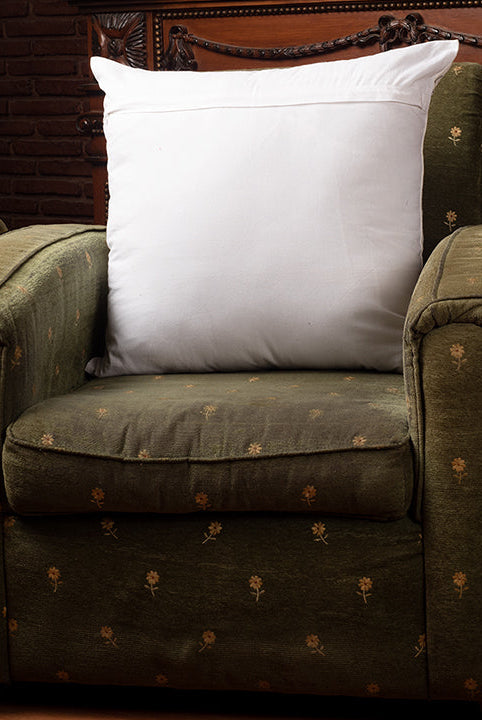 Cotton Twill White Cushion Cover (Pack of 1 Piece)
