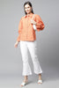 Carrot Orange Textured Solid Shirt