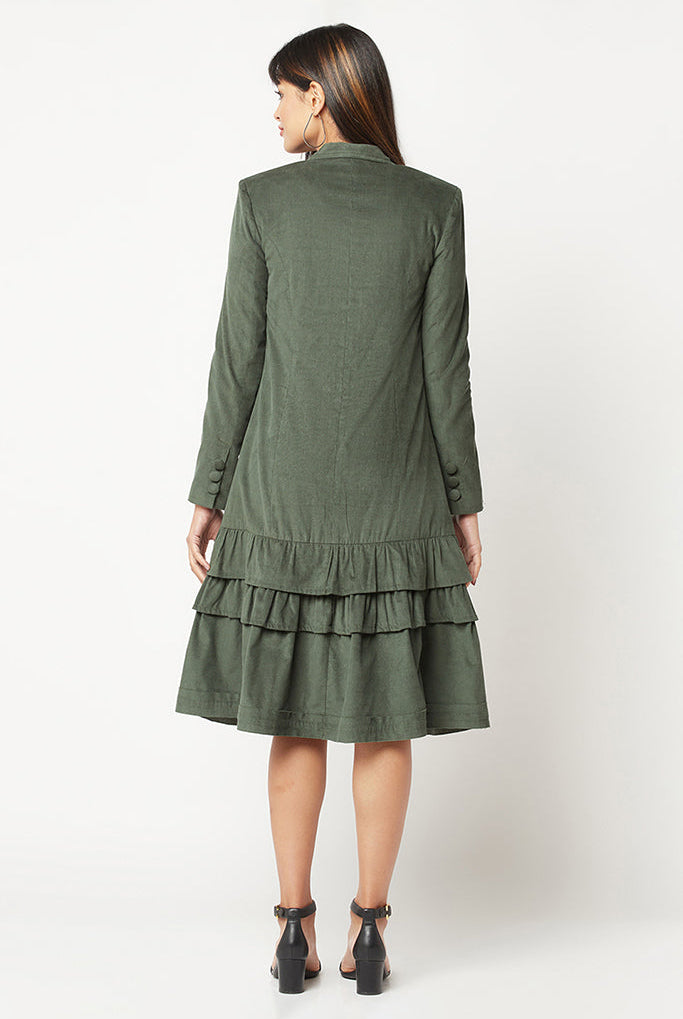 Deep Green Corduroy Dress