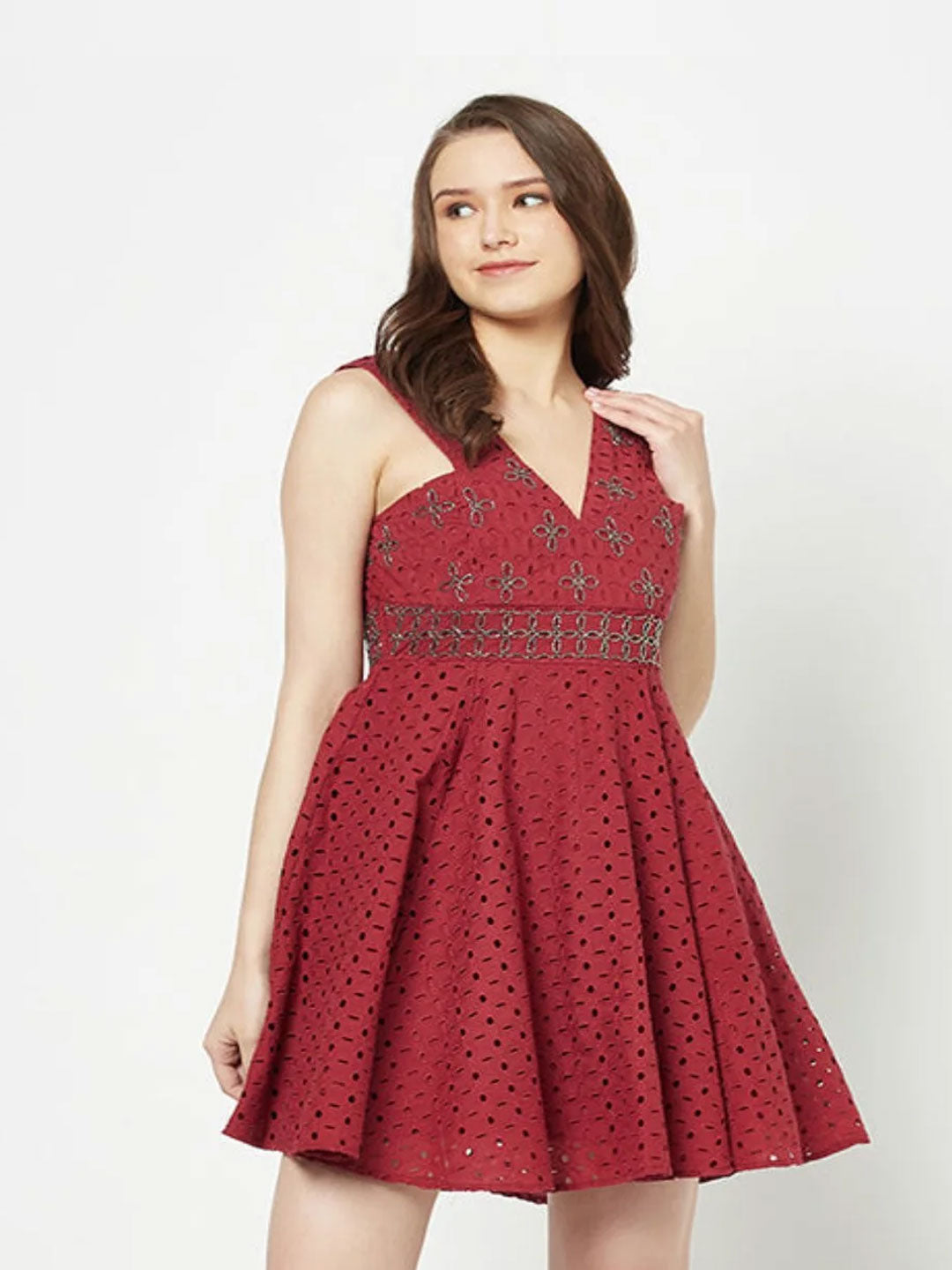 Eyelet Schiffli Dress