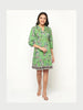 Green Printed Flared Dress