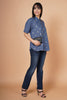 Navy Blue Embroidered Summer Shirt