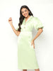 Silken Jade Satin Dress